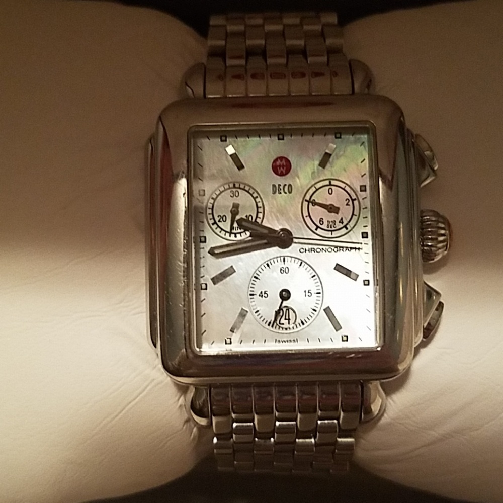 Michele Deco Stainless Steel Watch